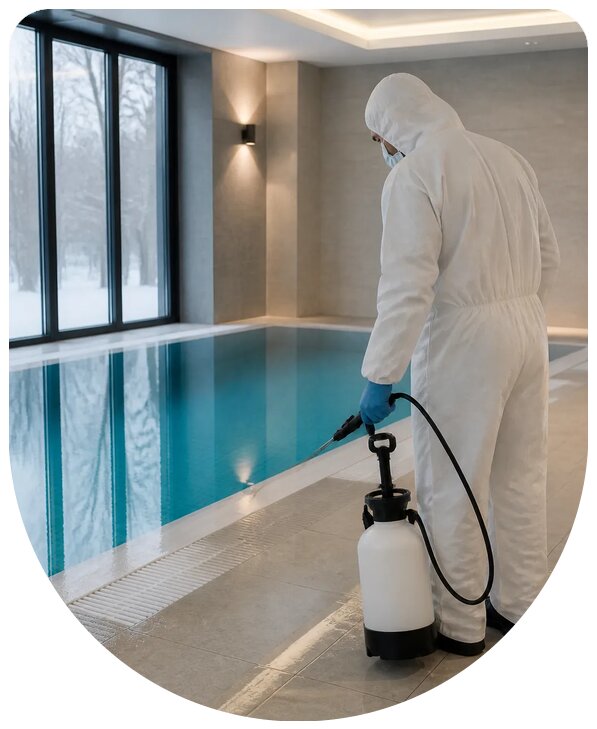 Профессиональная дезинфекция бассейна с гарантией в Серпухове