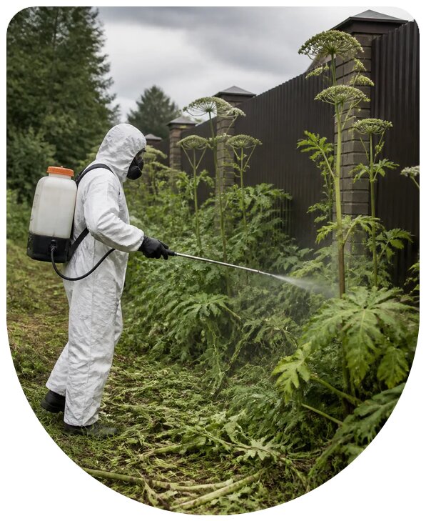 Профессиональная обработка участка от борщевика в Серпухове